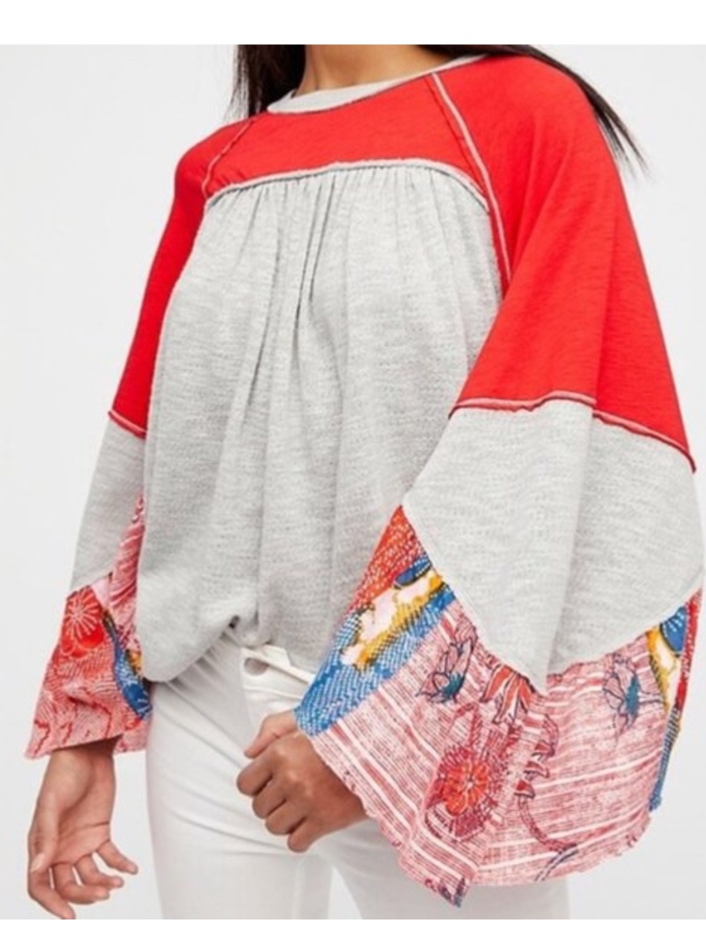 We The Free Red and Gray top NWT